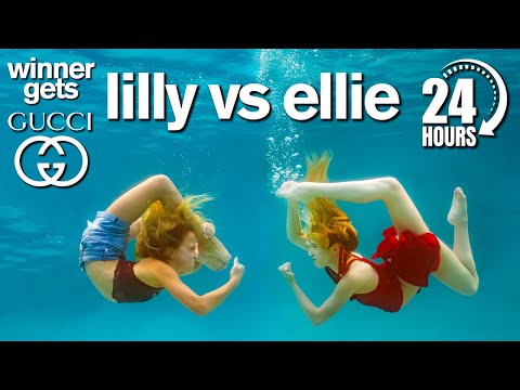 Lilly vs Ellie 24 Hour Underwater Photo Challenge *Winner Gets GUCCI*
