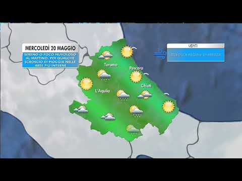 Video Previsioni meteo per mercoledì 20 maggio 2026