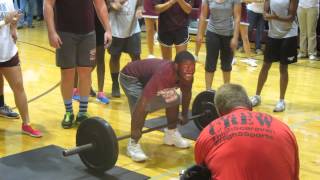 Buck Dunson Power Clean at Fox-5 Pep Rally