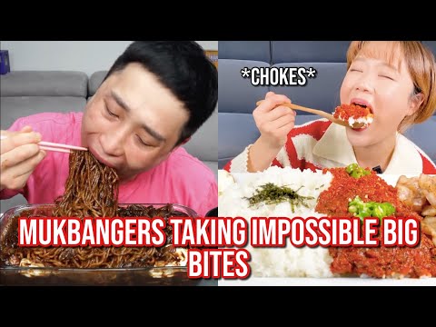 mukbangers taking IMPOSSIBLE big bites