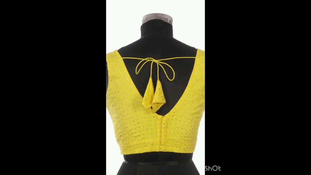 yellow 🟡 blouse 💕💕 designs ideas - YouTube