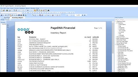 Crystal Reports for PageDNA