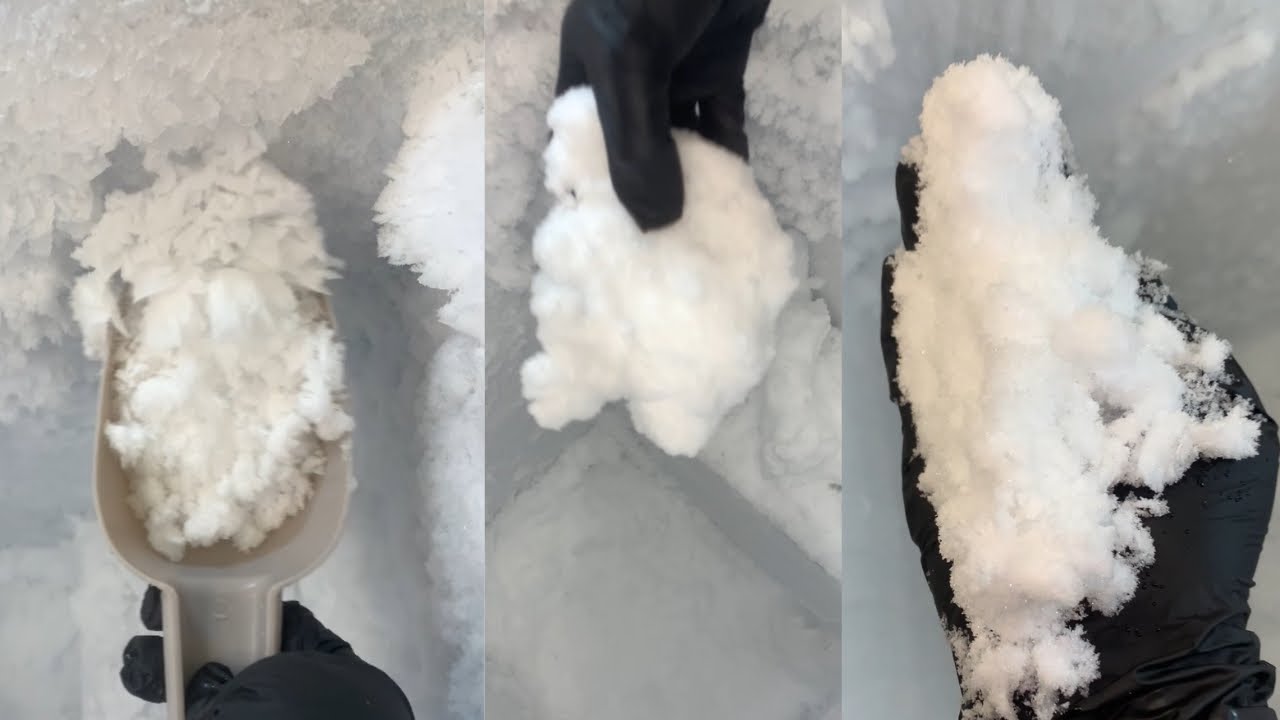 ICE ASMR | FREEZER FROST EATING ASMR ❄️ ICE CHUNK, EDGES & HANDFULS | #foryou #satisfying #oddly #fy