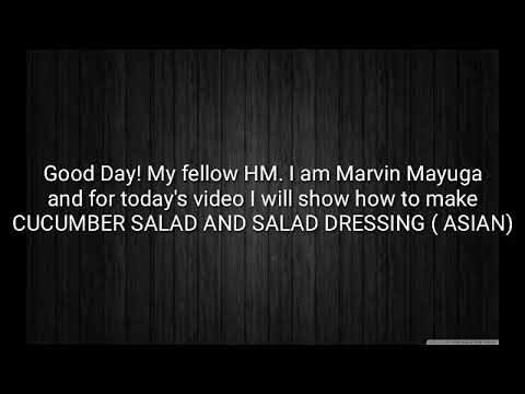 Cucumber Salad And Salad Dressing Asian Marvin Mayuga 