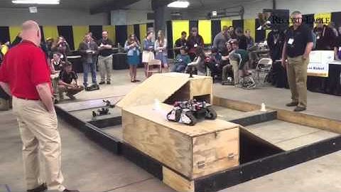 A rescue robot performs in an obstacle course at the National Robotics Challenge. Video courtesy of