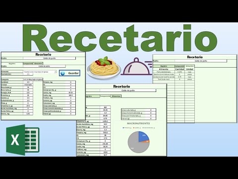 Recetario en Excel: registra alimentos y contabiliza su composición nutricional por platillo