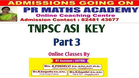 ANSWER KEY PART 3/TNPSC ASI STATISTICAL SERVICES 29 JANUARY 2023  Maths Major