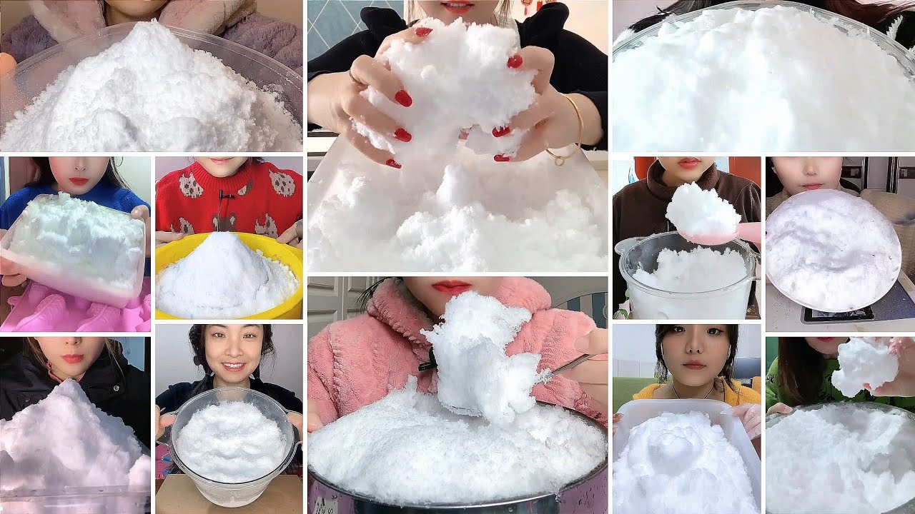 ♦️(💠ONLY B!TES)_SOFT & FROSTY 🍚WHITE 😋 !CE🧊 EATING🤤 COLLECTION♦️