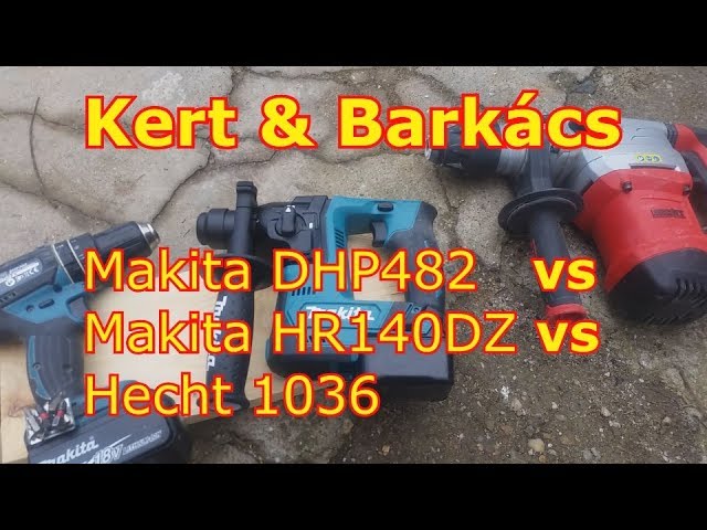 Akkus és vezetékes fúrókalapács,ütvefúró teszt betonba(Makita  DHP482,MakitaHR140DZ,Hecht 1036) - YouTube