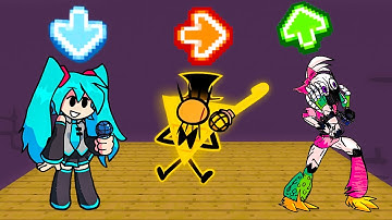 FNF Character Test | Gameplay VS Playground | VS Bill Cipher | VS Miku | VS Glamrock Chica