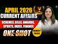 April Monthly Current Affairs I One Shot Monthly CA | Schemes, Awards,  Sports, Index, Finance