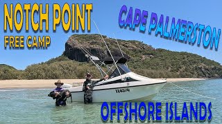 Notch Point,  Free camp Cape Palmerston Queensland. Outer Islands beach launch