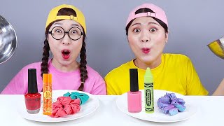 खाद्य लिपस्टिक चॉकलेट मेकअप चुनौती दोना DONA Mukbang