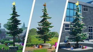 Dance at Holiday Trees in Different Named Locations - Fortnite (Winterfest Challenge)