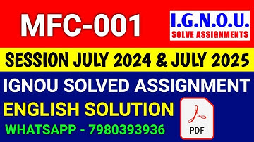 MFC 1 solved assignment 2024-25 | MFC 1 solved assignment 2025 | Ignou MFC 1 in English