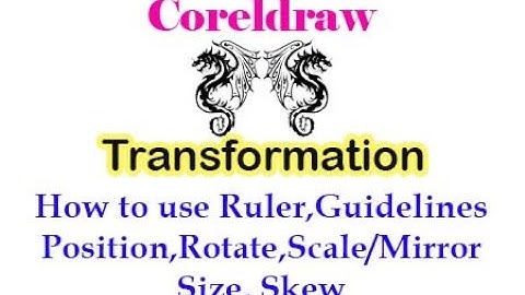 Coreldraw Transformation Tutorials Position, Rotate, Size, Scale, Mirror, Skew with example.