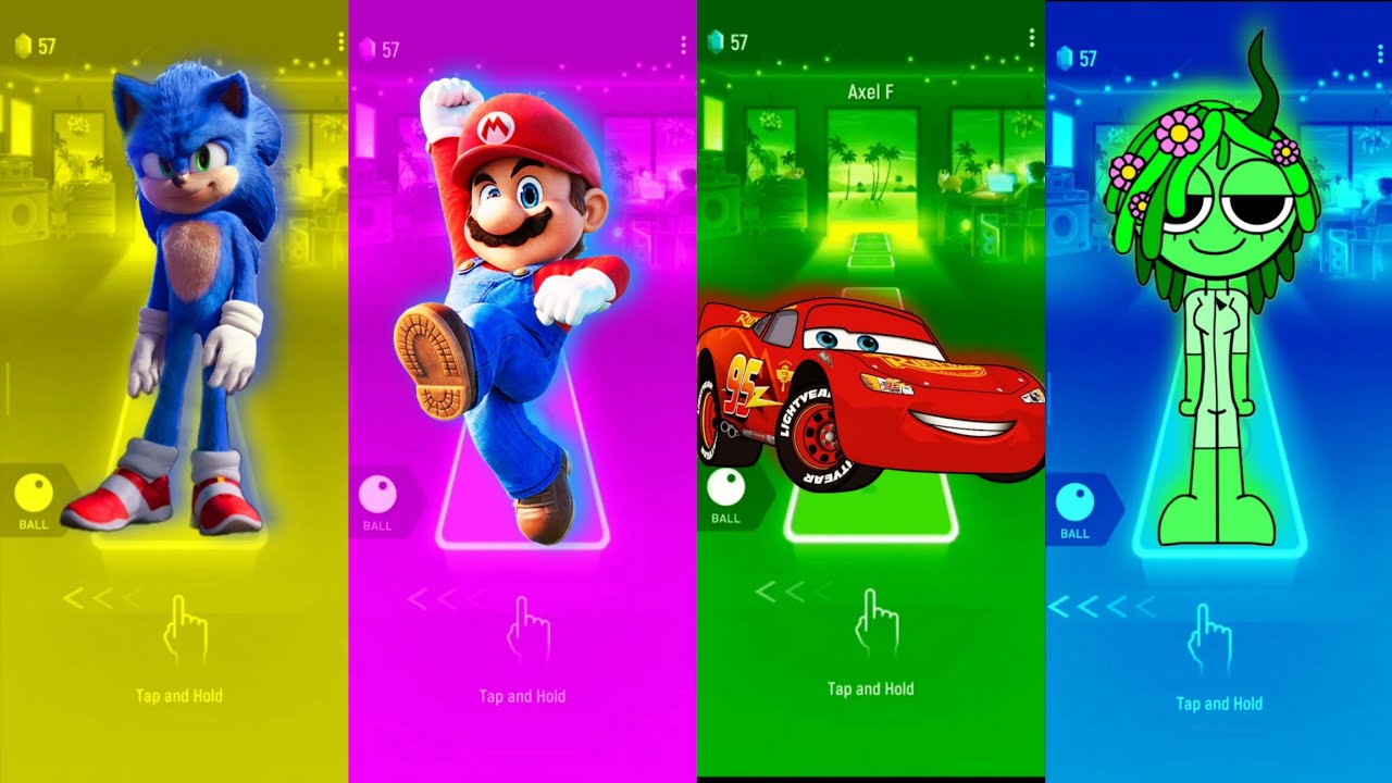 Sonic 🆚 Mario 🆚 McQueen 🆚 Sprunki 🪩 Tiles Hop Edm Rush 