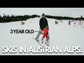 3 YEAR OLD SKIING for the FIRST TIME in the ALPS + Europe&#39;s Tallest Waterfalls(Krimml Waterfalls)