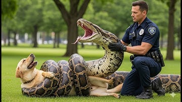 Heroic Team Saves Golden Labrador from Giant Python’s Deadly Coils 🐍