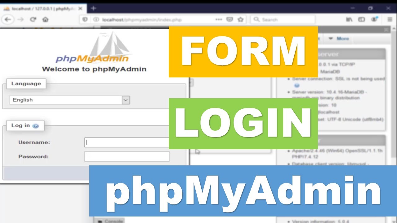 localhost.phpmyadmin  2022  XAMPP - Cara Membuat Login Di phpMyAdmin