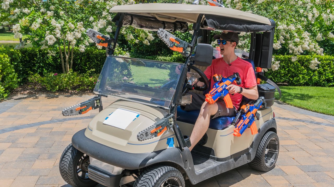 nerf battle golf cart