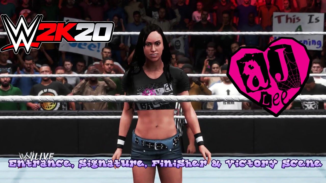 WWE 2K20 - AJ Lee Entrance, Signature, Finisher & Victory Scene