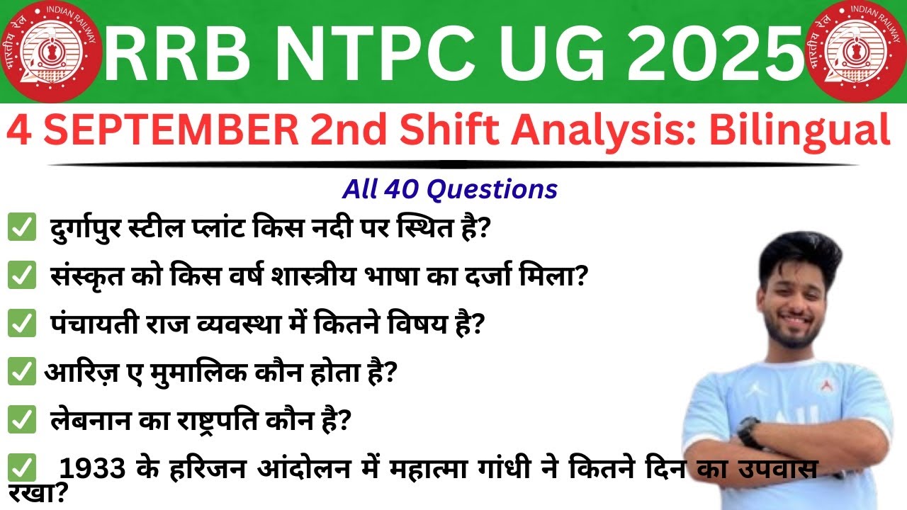 RRB NTPC Exam Analysis 2025 | 4 September 2nd shift | NTPC Question paper review 