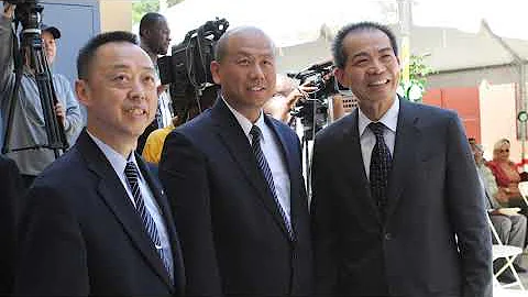 Dr. Han Huang with Stephen Huang, Tzu Chis Executi...