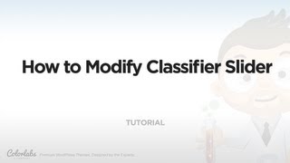 Tutorial: Modify Classifier Slider