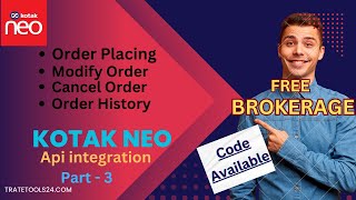 KOTAK NEO API SETUP  PYTHON  PART -3 ,ALL ORDER MANAGEMENT