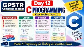 GPSTR Computer Science–Day 12 | C Programming Advanced Topics | Arrays, Pointers, Structures