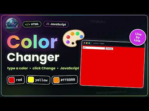 Change Web Page Background Color with JavaScript|Type a Color, Click Change| Explained Step by Step
