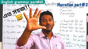 Tense change rules in Narration part#2, English grammar through bangla part#45