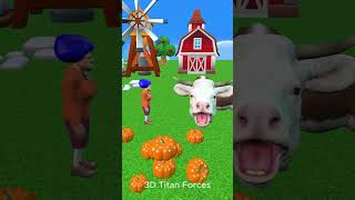 Scary Teacher Feed Pumpkin  To Funny Cow cartoon  shorts scaryteacher3d funny comedy