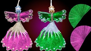 DIY Christmas Decor Angel | Christmas Ornament Tutorial | Glitter Foam Sheet Craft | foamiran | Art
