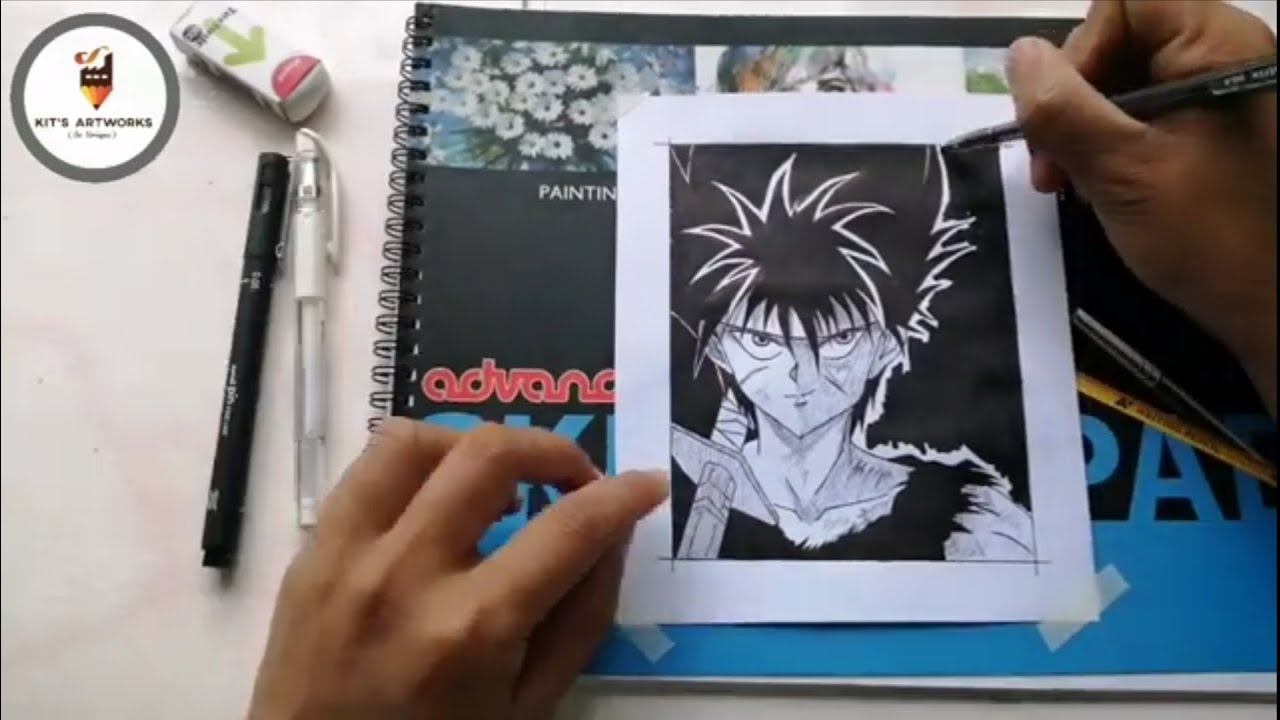 HOW TO DRAW HIEI | YUYU HAKUSHO [SKETCH 10] - YouTube