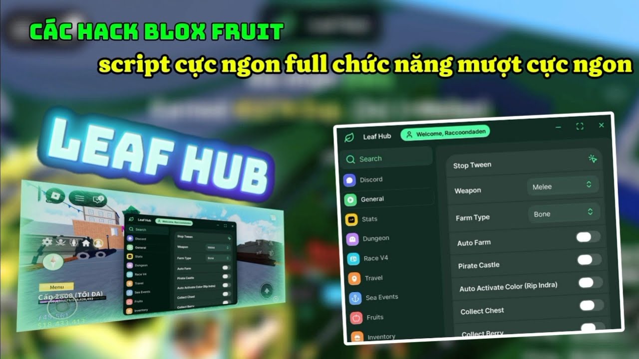 Cách hack blox fruit script ngon nhất thời điểm hiện tại menu cực đẹp flam cực ngon cực mượt 