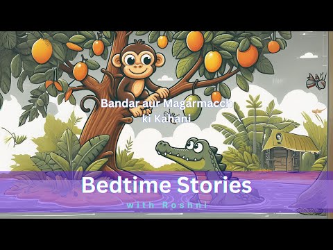 Bandar aur Magarmach ki Kahani -Bedtime Stories with Roshni | Panchatantra