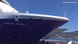 Vacay gone astray! Shocking moment cruise ship crashes into port
