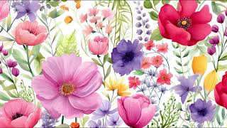 Rainbow Pastel Flowers in Watercolor, Modern Floral Artwork | Art Screensaver for TV screenshot 2