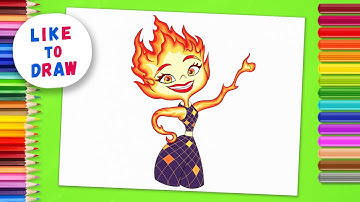 How to Draw EMBER LUMEN step by step | ELEMENTAL Movie Hero Drawing Tutorial | Simple Easy Guide Tip