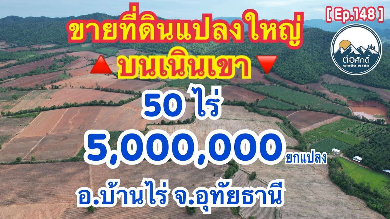 [ Ep.148 ] ขายที่ดิน 50 ไร่ 5,000,000 ราคายกแปลง เนินหลังเต่า วิวเขาสวย อ.บ้านไร่ จ.อุทัยธานี