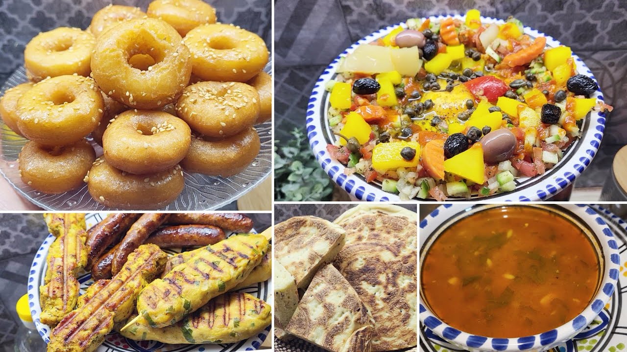 دبارة  رمضان  🌙 🌙🌙 شربة مع خبز من غير فرن مع صحن تونسي و كباب دجاج مع مرقاز و يويو للسهرية