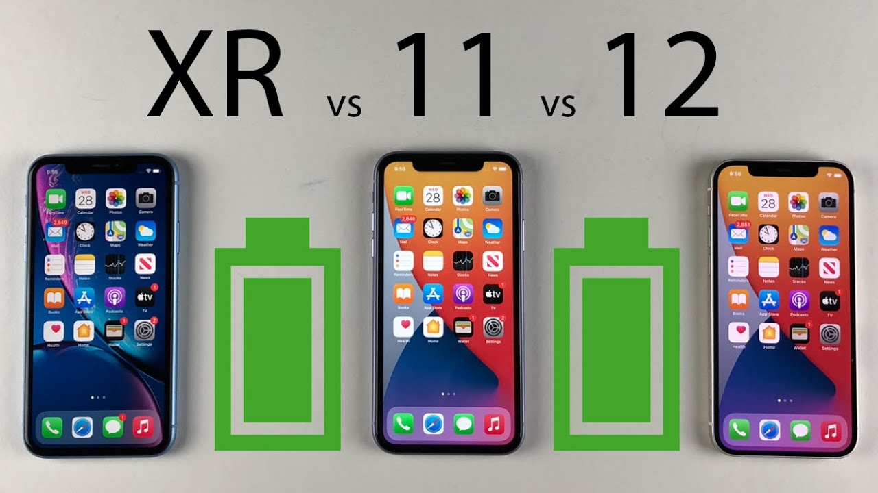 iPhone 12 vs 11 vs XR Battery Life DRAIN Test 