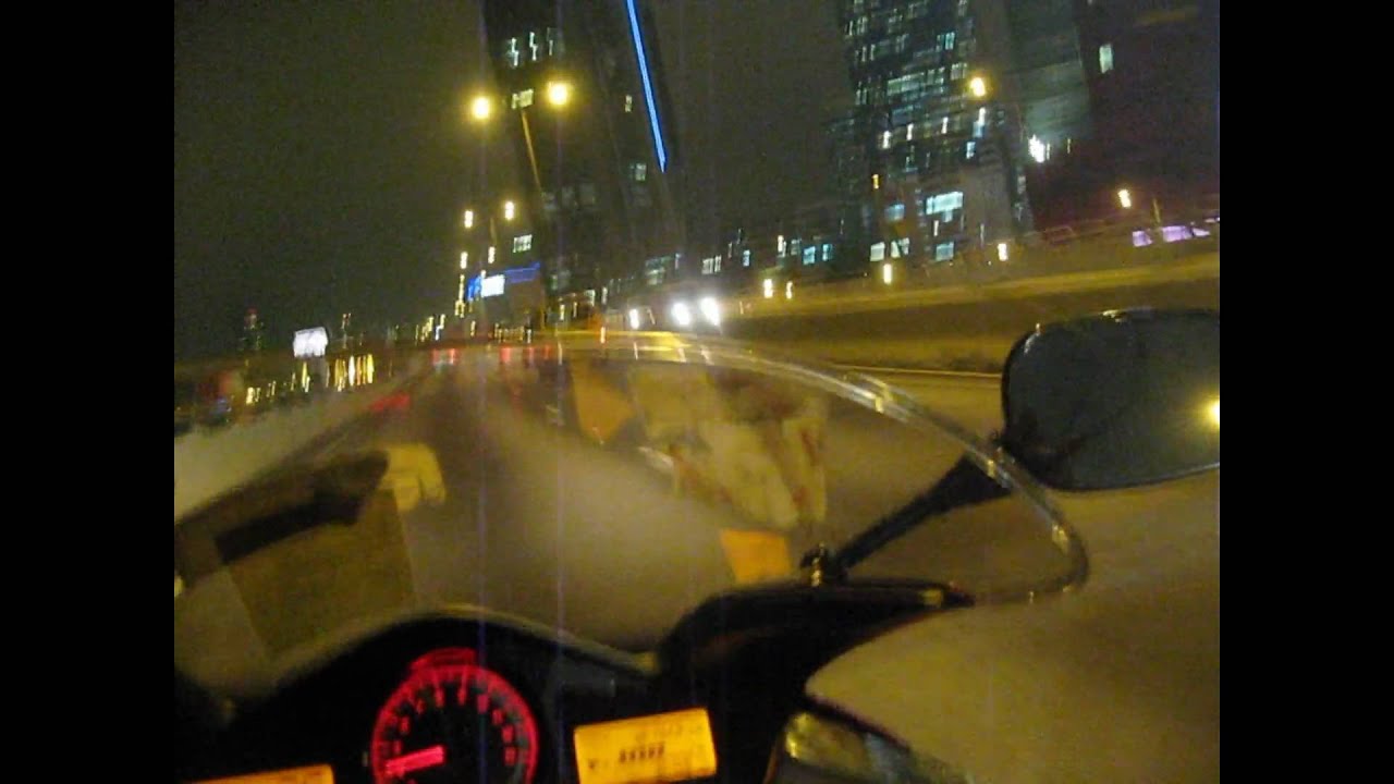Riding Honda VFR motorcycle to Kowloon Tong Festival Walk in Hong Kong
