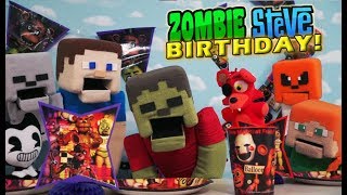 Five Nights At Freddy's Zombie Steve Happy Birthday Party Supplies FnAf plush Bendy ink machine