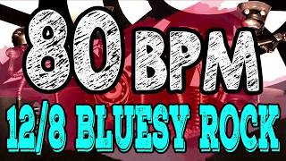 80 BPM - Blues Rock Shuffle #1  - 12/8 Drum Track - Metronome - Drum Beat