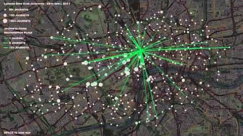 London Bike Hire Journeys - 29th April 2011