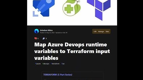 Map Azure DevOps Runtime Variables to Terraform Input Variables