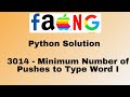 LeetCode 3014 Minimum Number of Pushes to Type a Word I | Python Solution